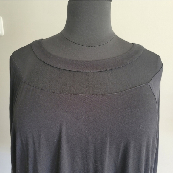 Spense Women's Plus Black Mesh Sheer Flowy Flounce Net Tunic Top Blouse 3X - Picture 2 of 6